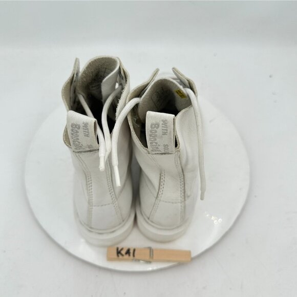 Dr. Martens 1460 Pascal Mono Women Size 7 White Leather 8 Eye Combat Boot - Picture 9 of 11